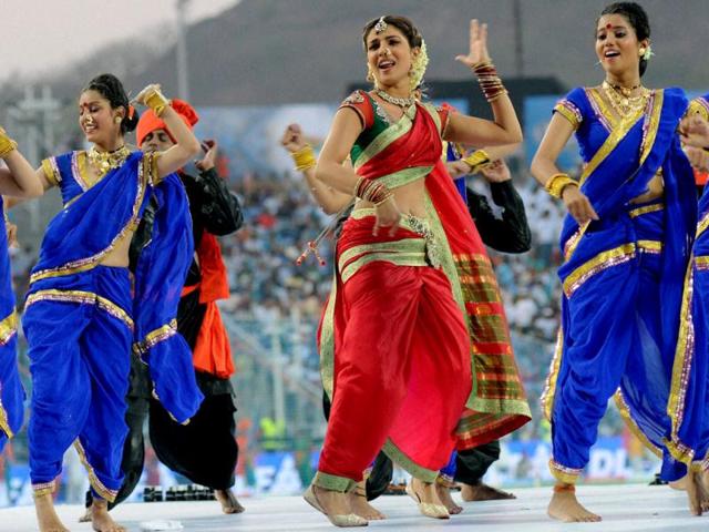Priyanka Chopra sets the stage on fire as she performs at the opening ceremony of the Subrata Roy Sahara stadium before the start of an IPL match in Pune on April 8. (PTI Photo)