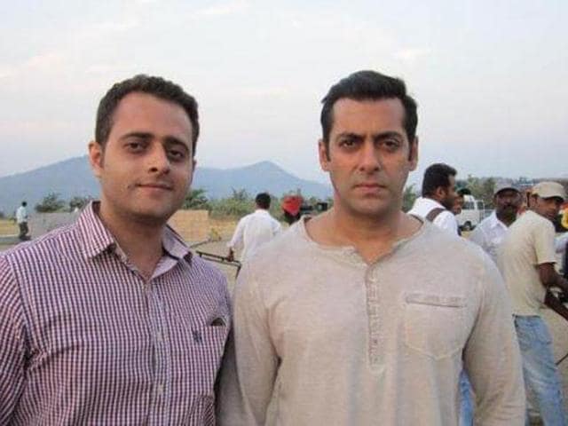 Salman Khan with another fan on Ek Tha Tiger sets.
