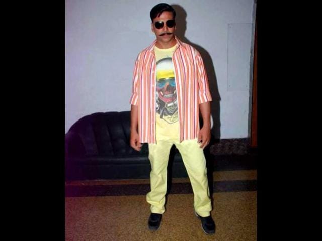 Akshay Kumar promotes the film in his character.
