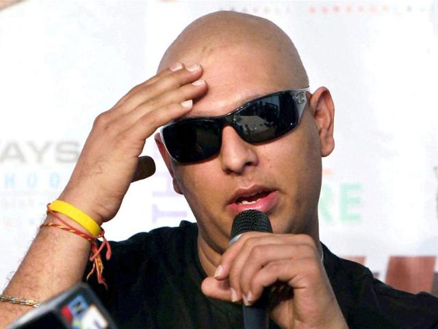 Cricketer Yuvraj Singh at a press conference in Gurgaon. (PTI Photo by Atul Yadav)