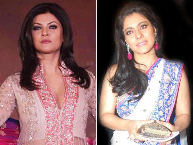 Actor Kajol and Sushmita Sen walk the ramp for Save & Empower Girl Child show by Manish Malhotra.