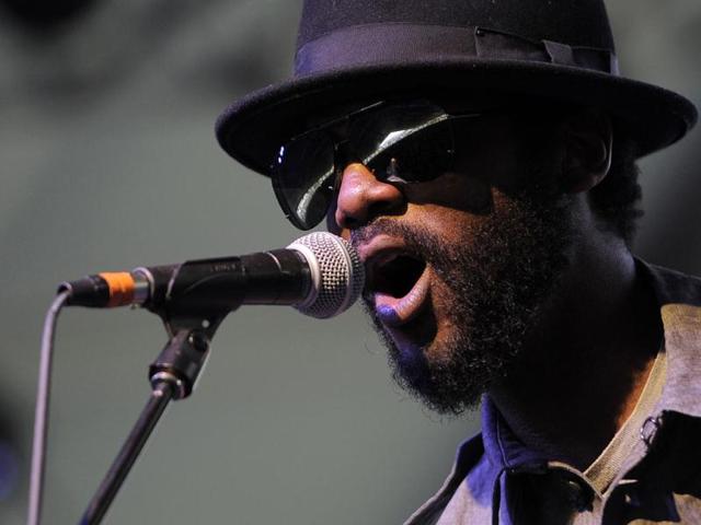 Singer-guitarist Gary Clark Jr. performs during the first weekend of the 2012 Coachella Valley Music and Arts Festival in Indio, California. (AP Photo/Chris Pizzello)