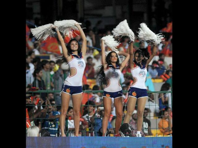 Royal Challengers Bangalore cheerleaders perform during the IPL 5 match in Bangalore.