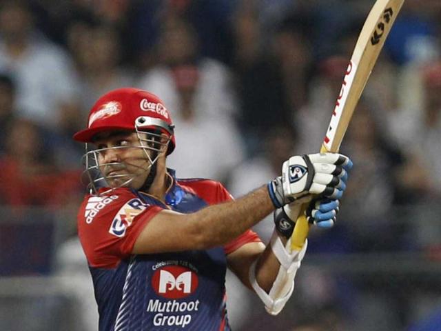 Delhi Daredevils captian Virender Sehwag bats during the IPL T20 match between Mumbai Indians vs Delhi Daredevils at Wankhede Stadium in Mumbai. HT Photo/Sattish Bate