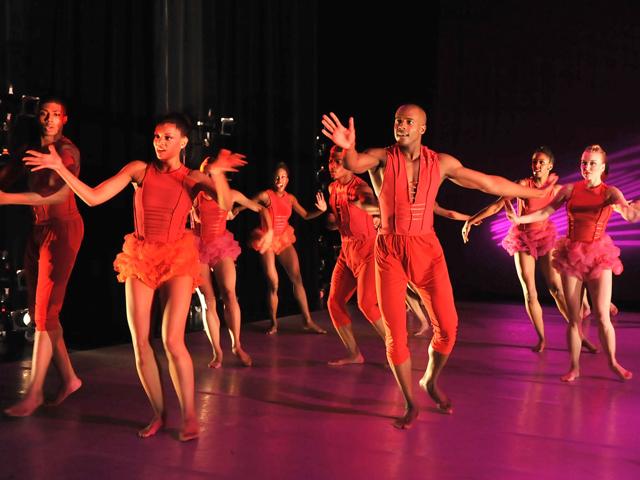 The Ailey II dance company performs during the Ailey II New York season dress rehearsal at The Alvin Ailey Citigroup Theater. Fernando Leon/AFP