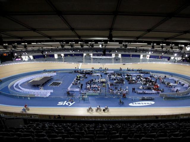 This file photo shows a general view of the London 2012 Olympic Velodrome, at the Olympic park in London. (AP Photo/Alastair Grant, File)