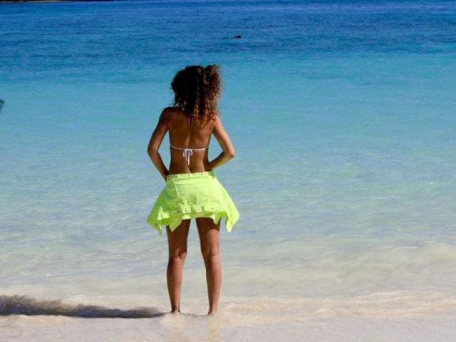 Guess Rihanna is getting ready for a dive.