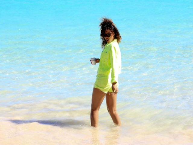 RiRi poses for the camera.