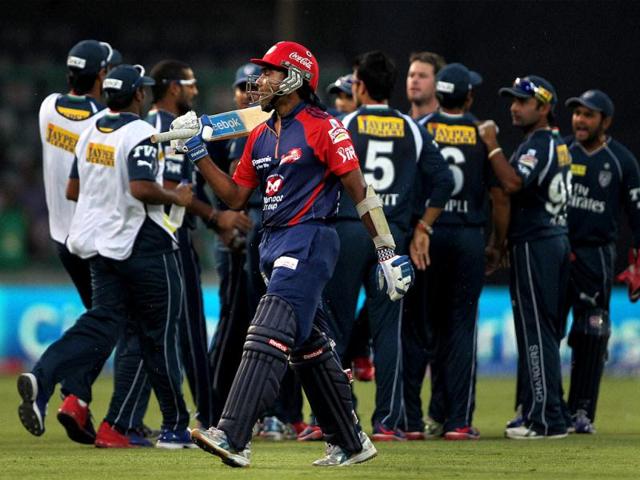 Delhi Daredevils' Mahela Jaywardene walks back to pavilion after his dismissal during their IPL-5 match against Deccan Chargers in New Delhi. PTI PhotoVijay Verma