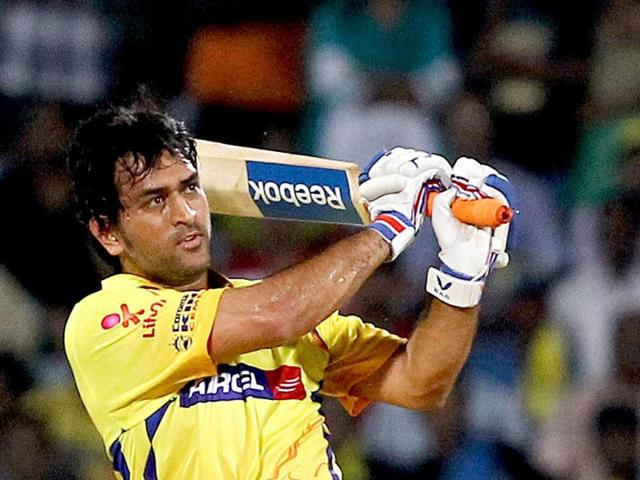 Chennai Super Kings' skipper MS Dhoni plays a shot against Pune Warriors during the IPL-5 match in Chennai. (PTI PhotoR Senthil Kumar)