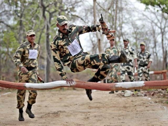 Stepping out of the camp — on patrols, and cordon and search operations — is laden with risk and the troops can get ambushed or blown up in a landmine explosion. HT Photo/Ajay Aggarwal