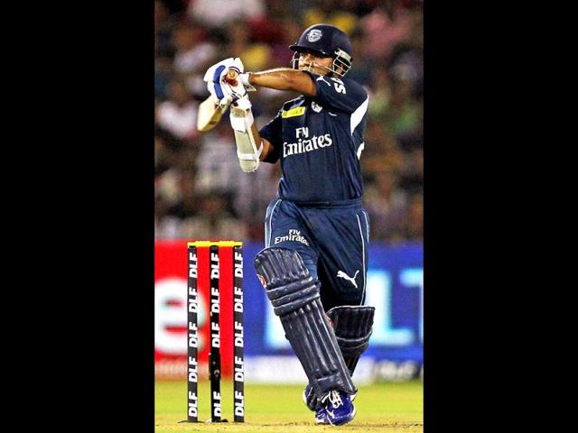 Deccan Chargers' Parthiv Patel plays a shot against KKR during their IPL-5 match at Barabati stadium in Cuttack. (PTI PhotoSwapan Mahapatra)