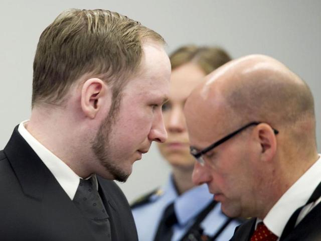 Breivik on Monday said, "I would like to offer a large apology" to those who were just passing by and had no political connections, but who were injured or killed in the bombing of an Oslo government building." AFP Photo: Heiko Junge /Pool