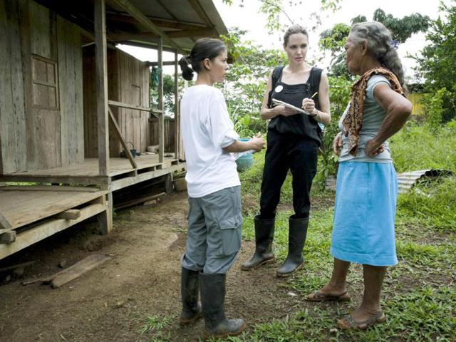 Jolie, who conducted more than 40 field visits over the last decade as UNHCR's Goodwill Ambassador, is on her third trip to Ecuador to assess the current situation of refugees from Colombia - the largest refugee population in Latin America.