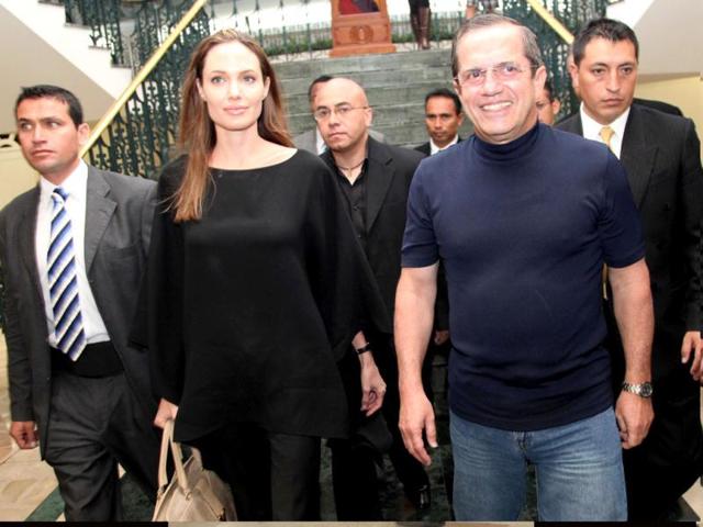 Jolie with Ricardo Patiño.