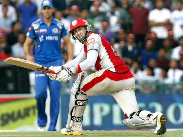D Hussey of King’s XI Punjab in action against Mumbai Indian team during the DLF IPL Indian Premier league 2012 match between King’s XI Vs Mumbai Indian at PCA stadium, Mohali. HT Photo/Rajnish Katyal