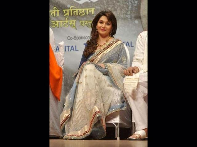 Madhuri sitting pretty.