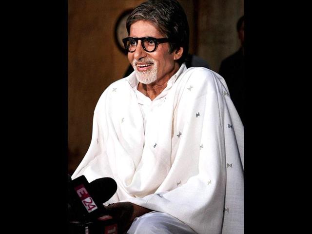 Amitabh Bachchan interacts with the media during a press conference at his residence in Mumbai on April 25. The megastar expressed happiness over his name being cleared in the 25-year-old Bofors scandal. (PTI Photo)