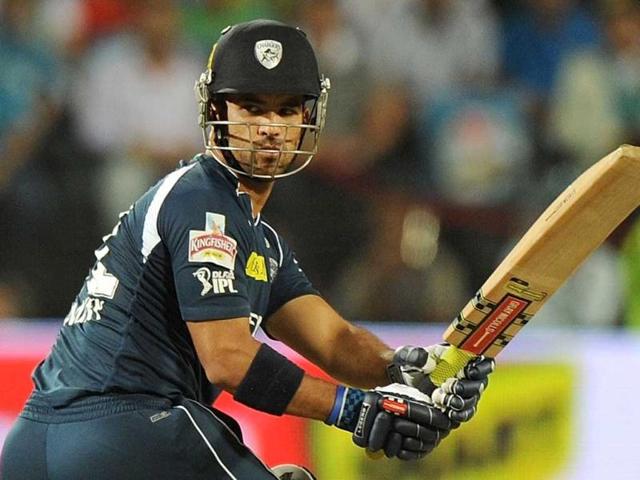 Deccan Chargers batsman JP Duminy plays a shot during the IPL Twenty20 cricket match against Pune Warriors India at the Sahara Stadium in Pune. AFP Photo/Punit Paranjpe