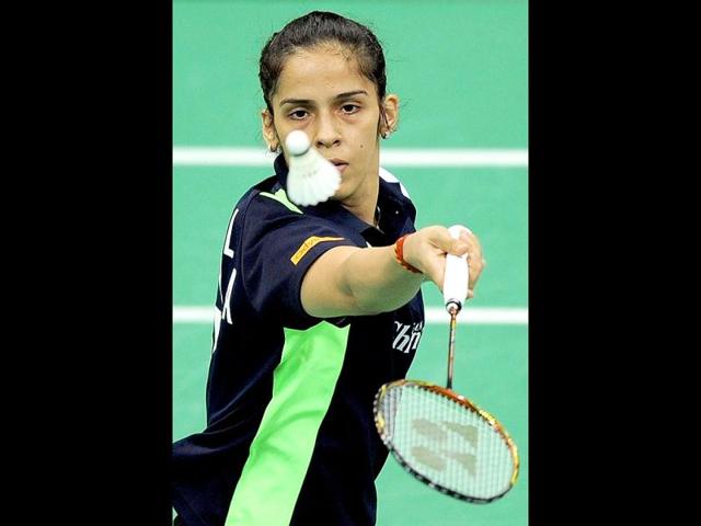 Saina Nehwal returns a shot against Bae Joo Youn of South Korea during the Yonex-Sunrise India Open 2012 at the Siri Fort Sports Complex in New Delhi. AFP Photo/Manan Vatsyayana