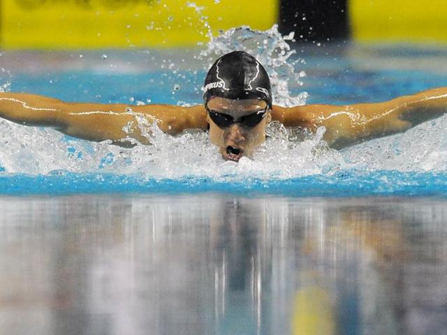 Spanish swimmer Mireia Belmonte competes in the wonen's 400m medley final at the Maria Lenk Aquatic Park during the 2012 Maria Lenk Trophy, in Rio de Janeiro. AFP/Vanderlei Almeida