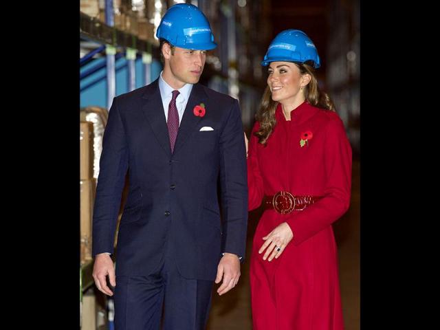 Britain's Prince William (L) and Catherine, Duchess of Cambridge visit the UNICEF emergency supply centre in Copenhagen, Denmark. (Reuters/Arthur Edwards/POOL)