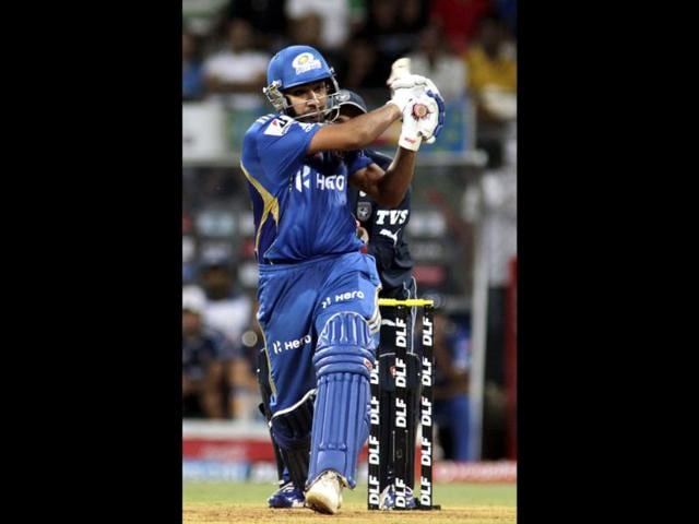 Mumbai Indians' Rohit Sharma bats against Deccan Chargers during the Indian Premier League (IPL) cricket match in Mumbai. AP/Rajanish Kakade