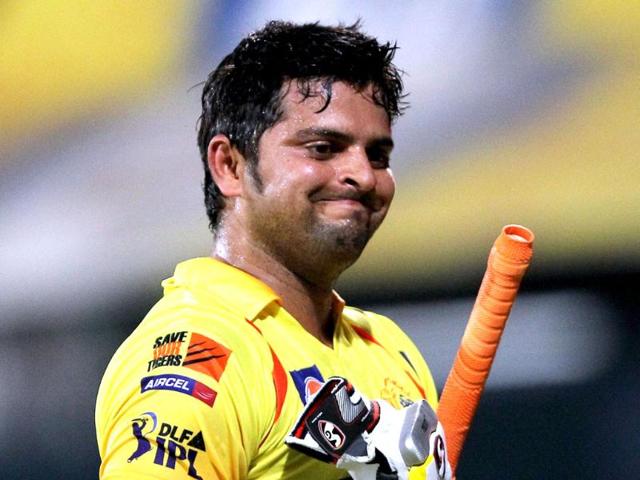 Chennai Super Kings' Suresh Raina reacts after losing his wicket during the IPL5 match against Kolkata Knight Riders in Chennai. PTI/R Senthil Kumar