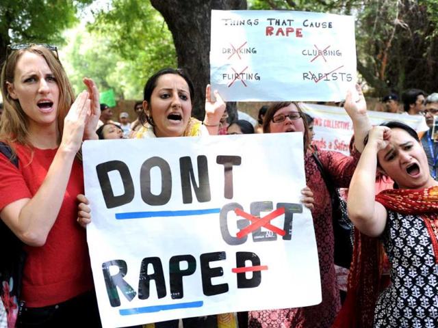 Protesters shout slogans during a protest against growing cases of sexual abuse in New Delhi. AFP/Sajjad Hussain