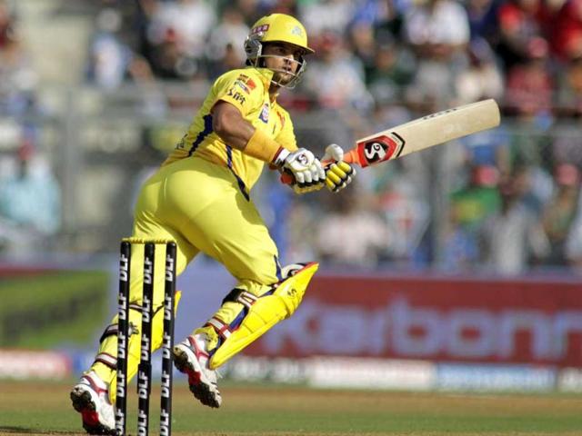 Chennai Super Kings' Suresh Raina bats against Mumbai Indians during an Indian Premier League (IPL) cricket match in Mumbai. AP Photo/Rajanish Kakade