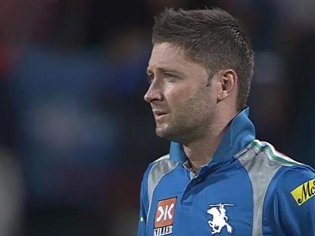 PWI player Michael Clarke during the IPL T20 match against Royal Challengers Bangalore at Subrata Roy Sahara Stadium in Pune.