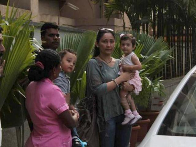 Sanjay Dutt's wife Manyata with their adorable twins.