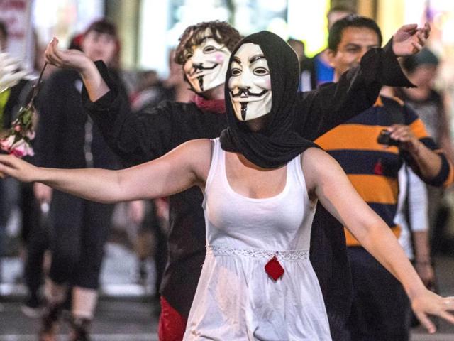 Students protest tuition fee increases in Montreal. AFP/Rogerio Barbosa