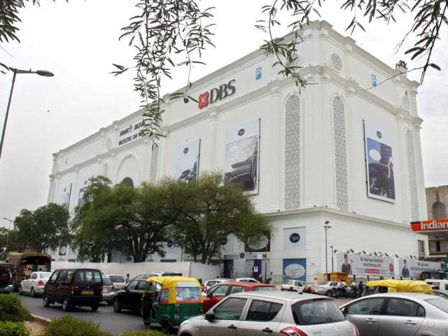 A view of automated multi level car parking Capitol Point in New Delhi. HT/Sonu Mehta