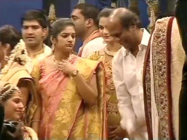 Rajinikanth congratulates Upasana.