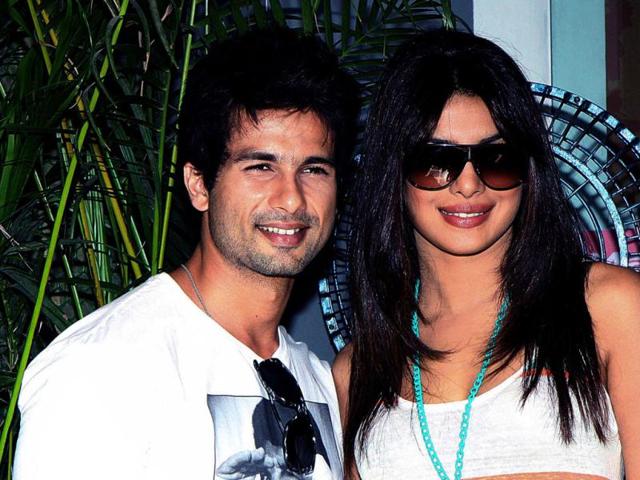 Shahid, Priyanka Chopra pose for a photograph at the event.