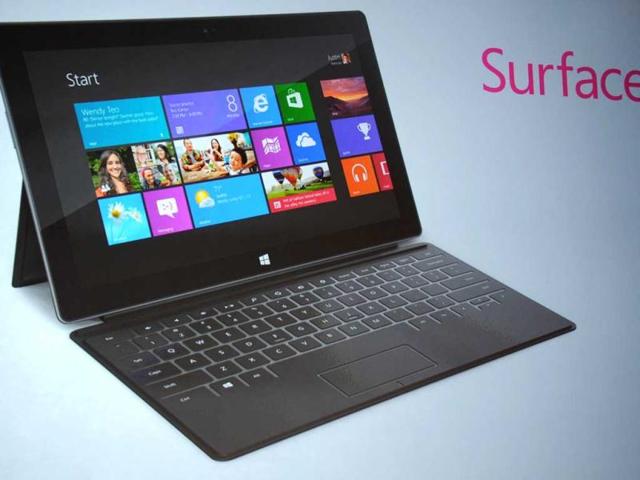 Microsoft's introduces Microsoft's new tablet surface during the press conference in Milky Studios on June 18, 2012 in Hollywood, California. AFP Photo/Joe Klamar