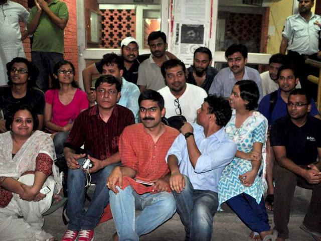 Anurag Kashyap started his morning with an open film debate in association with HT at Scope auditorium, Lodhi road (HT/Sarthak Nagpal)