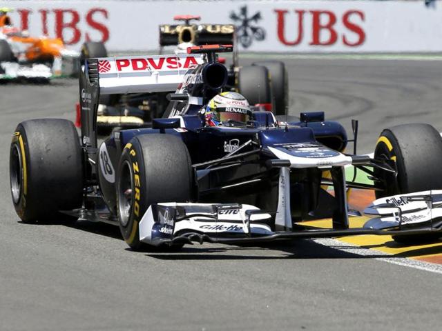 Pastor Maldonado of Venezuela drives during the European Grand Prix at the Valencia street circuit. Reuters/Miguel Vidal