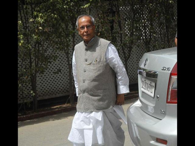 Senior Congress leader and UPA Presidential candidate Pranab Mukherjee arriving to attend the Congress Working Committee meeting at the residence of party president Sonia Gandhi in New Delhi. Agencies