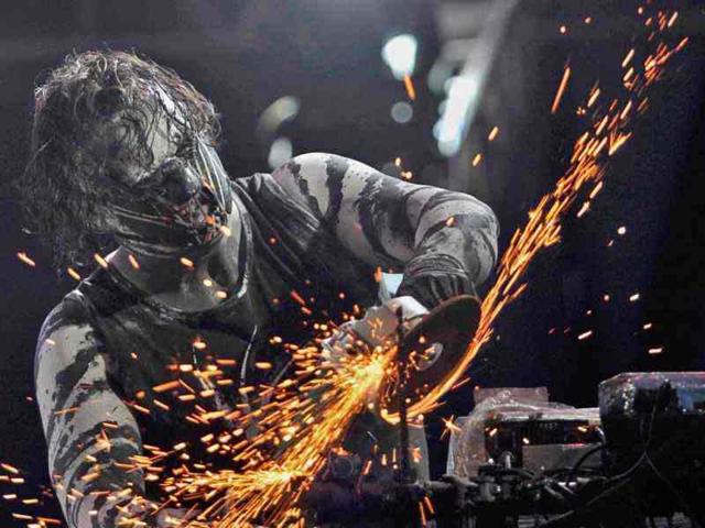 Colombia synth/sampler Mr Fuckars from the band Koyi K Utho performs during a concert in the Rock al Parque music festival in Bogota. Reuters/Fredy Builes