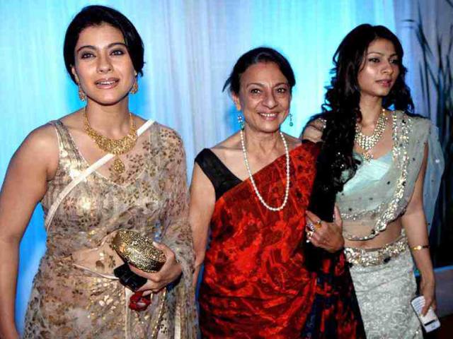 Kajol with mother Tanuja and sister Tanisha. Kajol with mother Tanuja and sister Tanisha.