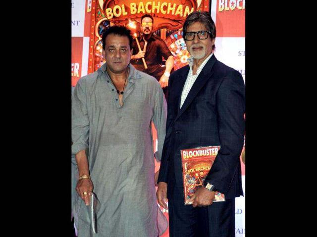 Sanjay Dutt and Amitabh Bachchan at the magazine launch.