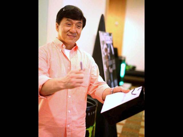 Jackie Chan at the The Wet N Wild Monster Energy Video Lounge at Comic Con. (AP)