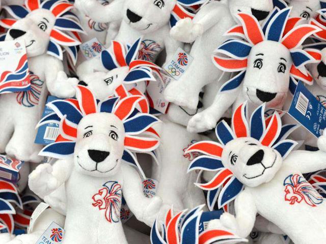 London 2012 Olympic cuddly toys are displayed at the largest pop-up store in Hyde Park, London. AFP/Miguel Medina
