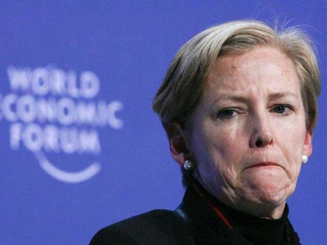 Ellen Kullman, chief executive officer, DuPont, USA, attends a session at the World Economic Forum (WEF) in Davos. Reuters/Christian Hartmann