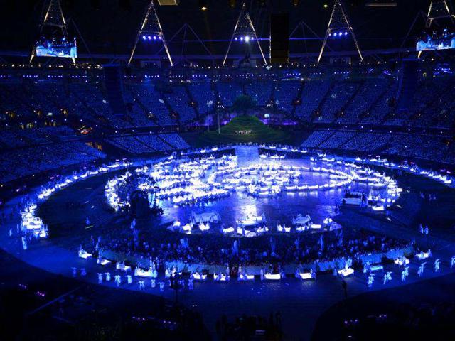 Dancers perform in the Gosh and NHS scene during the opening ceremony of the London 2012 Olympic Games on July 27, 2012 at the Olympic stadium in London. (AFP photo/Franck Fife)