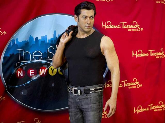 The wax statue of superstar Salman Khan has joined the figures of Amitabh Bachchan and Shah Rukh Khan at Madame Tussauds in New York.