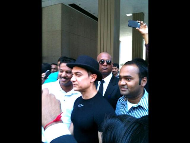 Aamir Khan was recently snapped in Chicago with wife Kiran Rao and son Azaad Rao Khan.