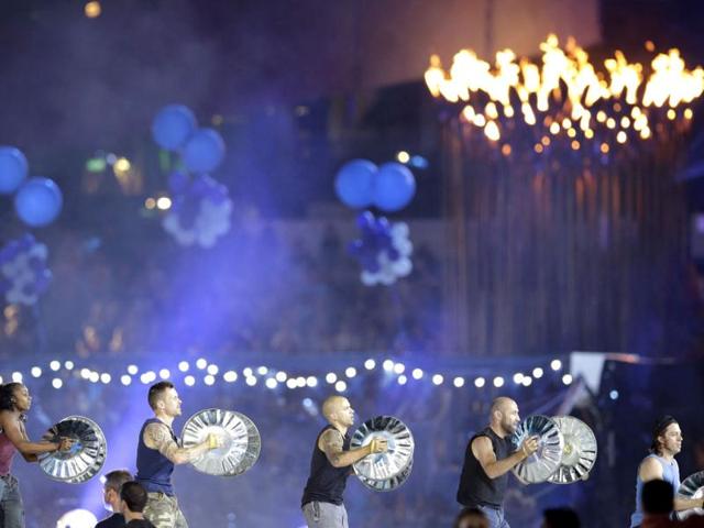 Percussion group Stomp performs during the Closing Ceremony at the 2012 Summer Olympics in London. (AP Photo/Matt Slocum)